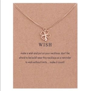 ⭐️ 5 for $25 “Wish” Clover Gold Color Necklace